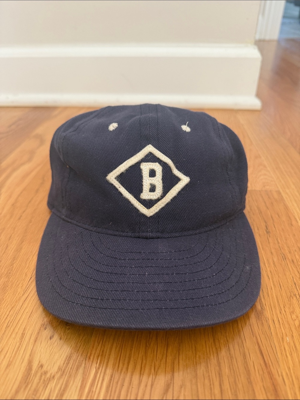 Ebbets Field Flannels Navy Cap with White Diamond 'B' Patch